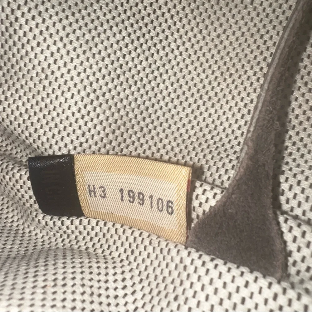 Vintage Dooney & Bourke Monogram Drawstring Bucket Bag Brown